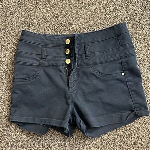 Women's Black High-Waisted Shorts